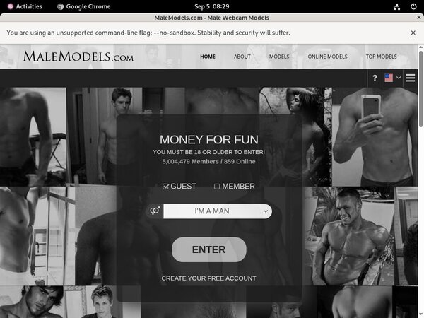 Male Models Without Card