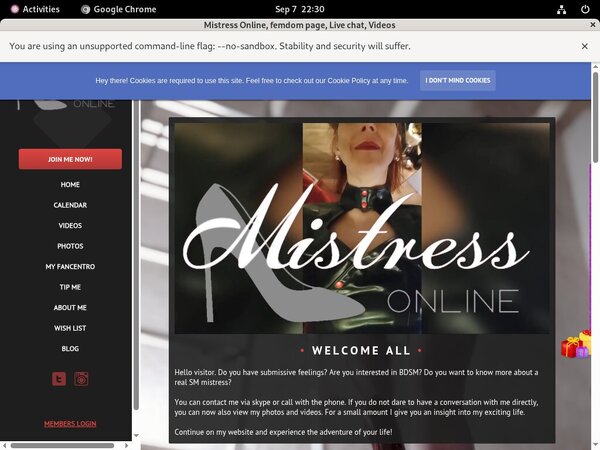 MistressOnline Login Account